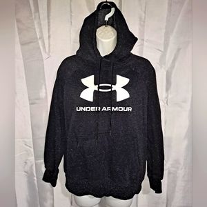 Under Armour Hoodie Fleece Lined Sweatshirt Adult XS Loose Black w/ White Specks